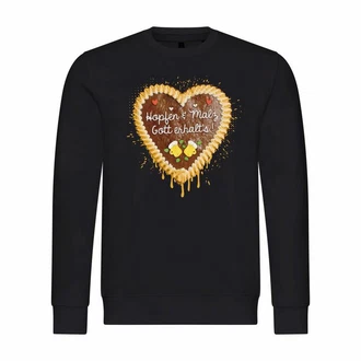 deinshirt Rundhalspullover Herren Pullover Lebkuchenherz Hopfen und Malz Gold/Schwarz deinshirt Rundhalspullover Herren Pullover Lebkuchenherz Hopfen und Malz Gold/Schwarz