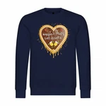 deinshirt Rundhalspullover Herren Pullover Lebkuchenherz Hopfen und Malz Gold/Dunkelblau