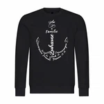 deinshirt Rundhalspullover Herren Pullover Liebe Familie Anker Mit Print Motiv Dunkelblau/Schwarz