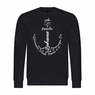 deinshirt Rundhalspullover Herren Pullover Liebe Familie Anker Mit Print Motiv Dunkelblau/Schwarz deinshirt Rundhalspullover Herren Pullover Liebe Familie Anker Mit Print Motiv Dunkelblau/Schwarz