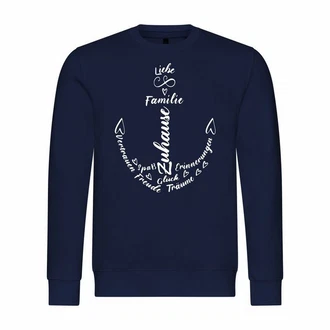 deinshirt Rundhalspullover Herren Pullover Liebe Familie Anker Mit Print Motiv Dunkelblau/Blau deinshirt Rundhalspullover Herren Pullover Liebe Familie Anker Mit Print Motiv Dunkelblau/Blau