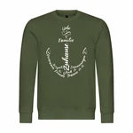 deinshirt Rundhalspullover Herren Pullover Liebe Familie Anker Mit Print Motiv Dunkelgrün/Grün