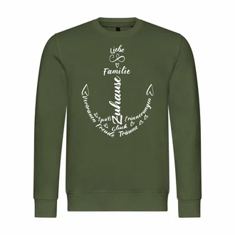deinshirt Rundhalspullover Herren Pullover Liebe Familie Anker Mit Print Motiv Dunkelgrün/Grün deinshirt Rundhalspullover Herren Pullover Liebe Familie Anker Mit Print Motiv Dunkelgrün/Grün