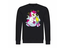 deinshirt Rundhalspullover Herren Pullover Kotzendes Einhorn Rosa/Grau/Silber/Schwarz/Gelb