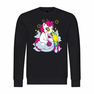 deinshirt Rundhalspullover Herren Pullover Kotzendes Einhorn Rosa/Grau/Silber/Schwarz/Gelb