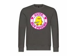 deinshirt Rundhalspullover Herren Cute but Psycho Mit Print Motiv Braun/Grau/Grün