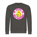 deinshirt Rundhalspullover Herren Cute but Psycho Mit Print Motiv Braun/Grau/Grün