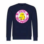 deinshirt Rundhalspullover Herren Cute but Psycho Mit Print Motiv Braun/Dunkelblau/Gelb