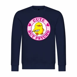 Rundhalspullover Herren Pullover Cute but Psycho Mit Print Motiv, Grafik