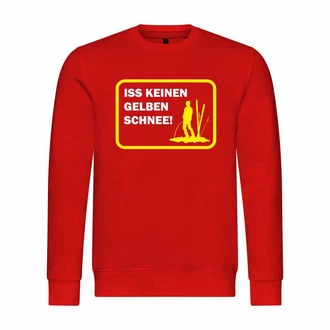deinshirt Rundhalspullover Herren Pullover Iss keinen gelben Schnee Mit Print Motiv Rot