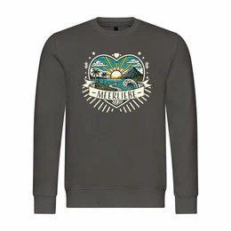 Rundhalspullover Herren Pullover Ich Liebe das Meer Mit Print Motiv, Grafik