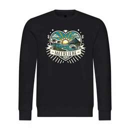 Rundhalspullover Herren Pullover Ich Liebe das Meer Mit Print Motiv, Grafik