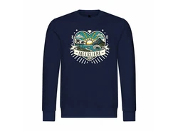 deinshirt Rundhalspullover Herren Pullover Ich Liebe das Meer Dunkelblau/Blau/Türkis/Hellblau