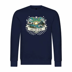 deinshirt Rundhalspullover Herren Pullover Ich Liebe das Meer Dunkelblau/Blau/Türkis/Hellblau