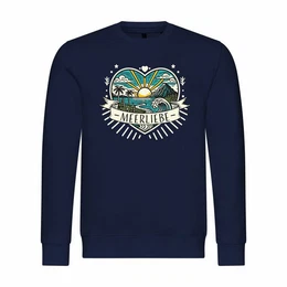 Rundhalspullover Herren Pullover Ich Liebe das Meer Mit Print Motiv, Grafik