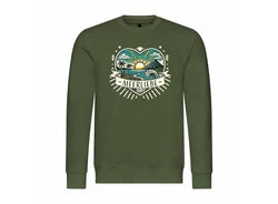 deinshirt Rundhalspullover Herren Pullover Ich Liebe das Meer Dunkelgrün/Grün