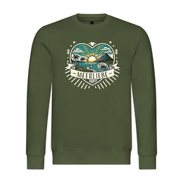 Rundhalspullover Herren Pullover Ich Liebe das Meer Mit Print Motiv, Grafik
