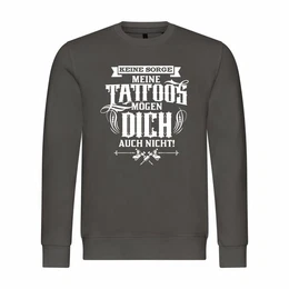 Rundhalspullover Herren Pullover Keine Sorge meine Tattoos mgen dich auch nicht Mit Print Motiv, Grafik