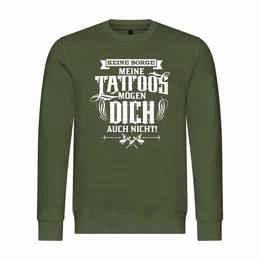 Rundhalspullover Herren Pullover Keine Sorge meine Tattoos mgen dich auch nicht Mit Print Motiv, Grafik
