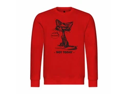 deinshirt Rundhalspullover Herren Pullover Katze not today Rot/Rosa