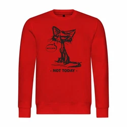 deinshirt Rundhalspullover Herren Pullover Katze not today Rot/Rosa