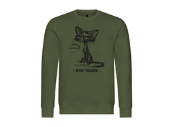 deinshirt Rundhalspullover Herren Pullover Katze not today Dunkelgrün/Grün