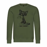 deinshirt Rundhalspullover Herren Pullover Katze not today Dunkelgrün/Grün
