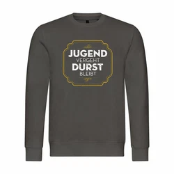 deinshirt Rundhalspullover Herren Pullover Motiv Grafik Dunkelgrün/Dunkelgrau/Grau/Braun
