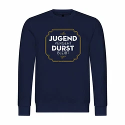 deinshirt Rundhalspullover Herren Pullover Motiv Grafik Dunkelblau