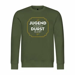 deinshirt Rundhalspullover Herren Pullover Motiv Grafik Dunkelgrün/Grün