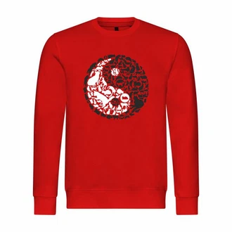deinshirt Rundhalspullover Herren Pullover Mit Print Motiv Yin und Yang Rot/Dunkelrot deinshirt Rundhalspullover Herren Pullover Mit Print Motiv Yin und Yang Rot/Dunkelrot