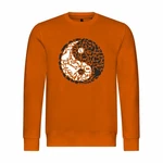 deinshirt Rundhalspullover Herren Pullover Mit Print Motiv Yin und Yang Orange