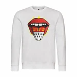 deinshirt Rundhalspullover Kln Zunge Print Motiv Weiß/Creme