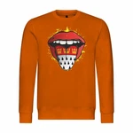 deinshirt Rundhalspullover Kln Zunge Print Motiv Orange