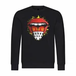 deinshirt Rundhalspullover Kln Zunge Print Motiv Schwarz/Grün/Rot/Creme