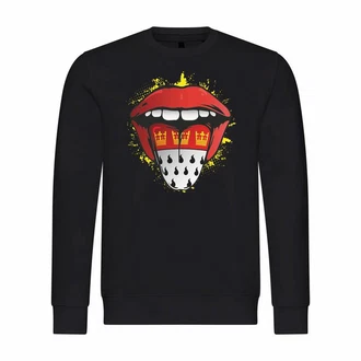 deinshirt Rundhalspullover Kln Zunge Print Motiv Schwarz/Grün/Rot/Creme deinshirt Rundhalspullover Kln Zunge Print Motiv Schwarz/Grün/Rot/Creme