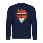 deinshirt Rundhalspullover Kln Zunge Print Motiv Dunkelblau/Grün/Rot