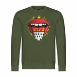 deinshirt Rundhalspullover Kln Zunge Print Motiv Dunkelgrün/Grün/Neonfarben