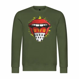 Rundhalspullover Herren Pullover Kln Zunge Mit Print Motiv, Grafik