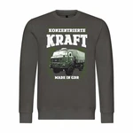 deinshirt Rundhalspullover Herren Pullover Konzentrierte Kraft Mit Print Motiv Dunkelgrün/Khaki/Grau