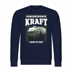 deinshirt Rundhalspullover Herren Pullover Konzentrierte Kraft Mit Print Motiv Dunkelblau/Grau/Rot