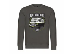 deinshirt Rundhalspullover Kontrolle Mit Print Motiv Dunkelgrün/Khaki/Grau
