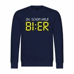 deinshirt Rundhalspullover Herren Pullover Oh Schon Halb Bier Dunkelblau/Braun