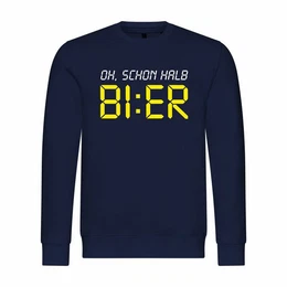 Rundhalspullover Herren Pullover Oh schon halb Bier Mit Print Motiv, Grafik
