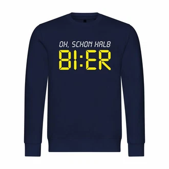 deinshirt Rundhalspullover Herren Pullover Oh Schon Halb Bier