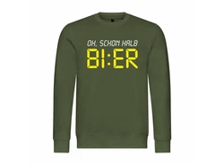 deinshirt Rundhalspullover Herren Pullover Oh Schon Halb Bier Dunkelgrün/Neonfarben/Braun