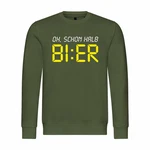 deinshirt Rundhalspullover Herren Pullover Oh Schon Halb Bier Dunkelgrün/Neonfarben/Braun
