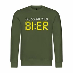 deinshirt Rundhalspullover Herren Pullover Oh Schon Halb Bier Dunkelgrün/Neonfarben/Braun