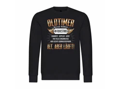 deinshirt Rundhalspullover Herren Oldtimer im Ruhestand Mit Print Motiv Braun