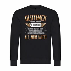 deinshirt Rundhalspullover Herren Oldtimer im Ruhestand Mit Print Motiv Braun